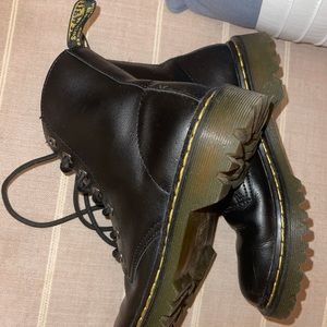 Women’s Black Doc Marten combat boots; size 7